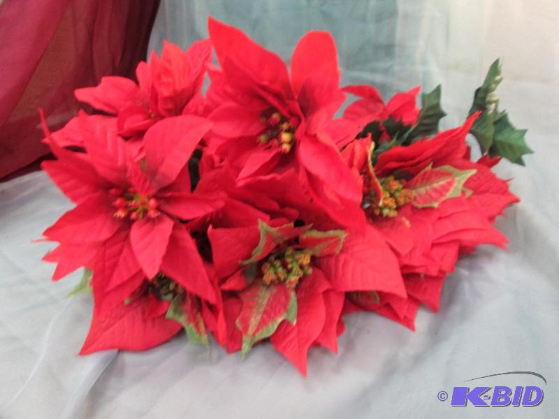 22 inches Long stem red poinsettia flowers. Q...