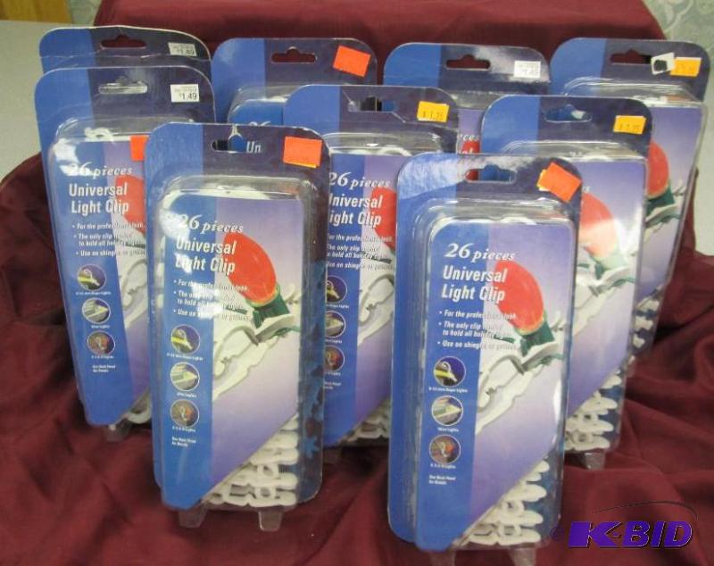 Qty 9 set of 26 pieces Universal light clips...