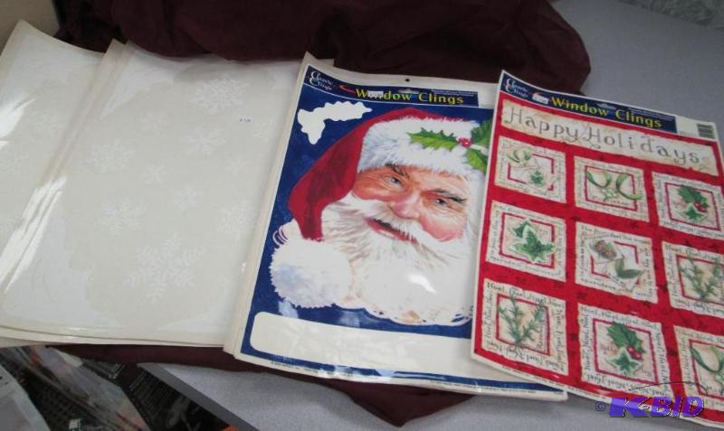 Assortment of window clings snowflakes Santa ...