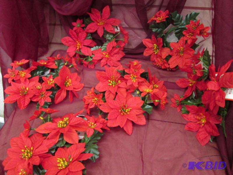 Red Poinsettia candle ring qty 6...