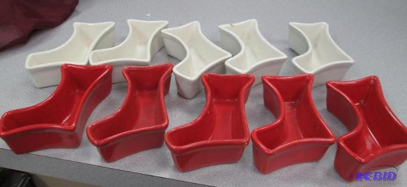 Qty 10 Ceramic socks red, and white some may ...