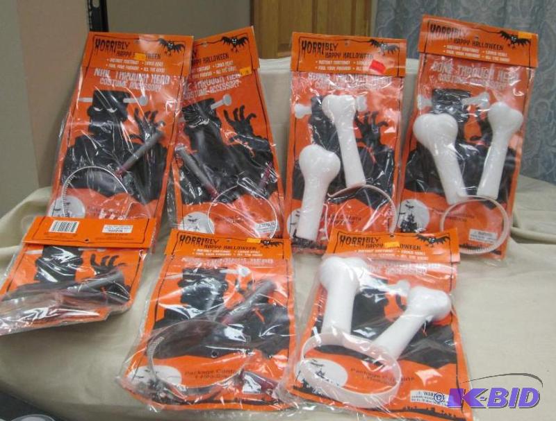 Qty 7 Happy Halloween costume with Bone throu...