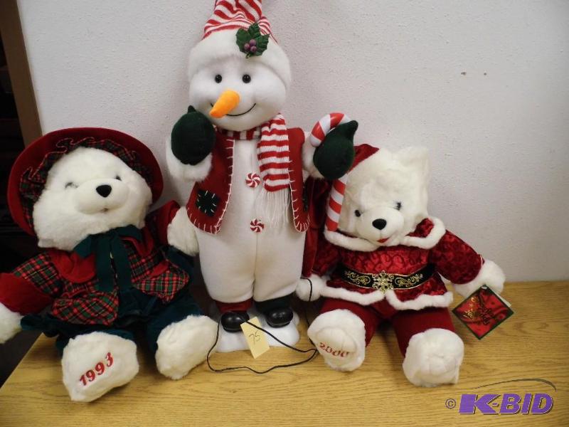 Animated Snowman w 2 Bears