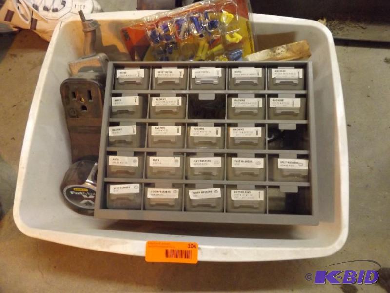 bin of miscellaneous construction supplies&nb...