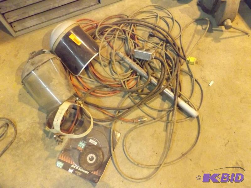face shields, extension cord, grinding disc...