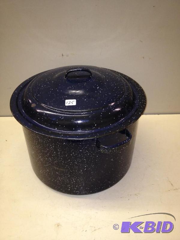 lot 125 image: Enamel Canning Kettle ...