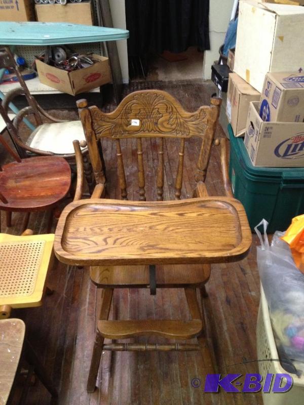 lot 173 image: Vintage Highchair  Sturdy, good condition for...