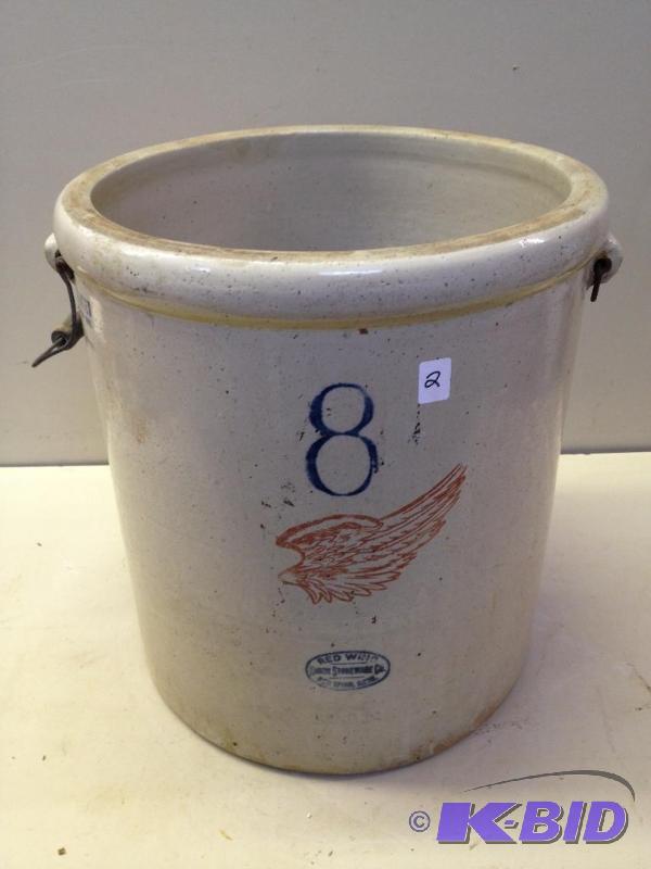 lot 2 image: Red Wing Union Stoneware Co. 8 Gal Crock