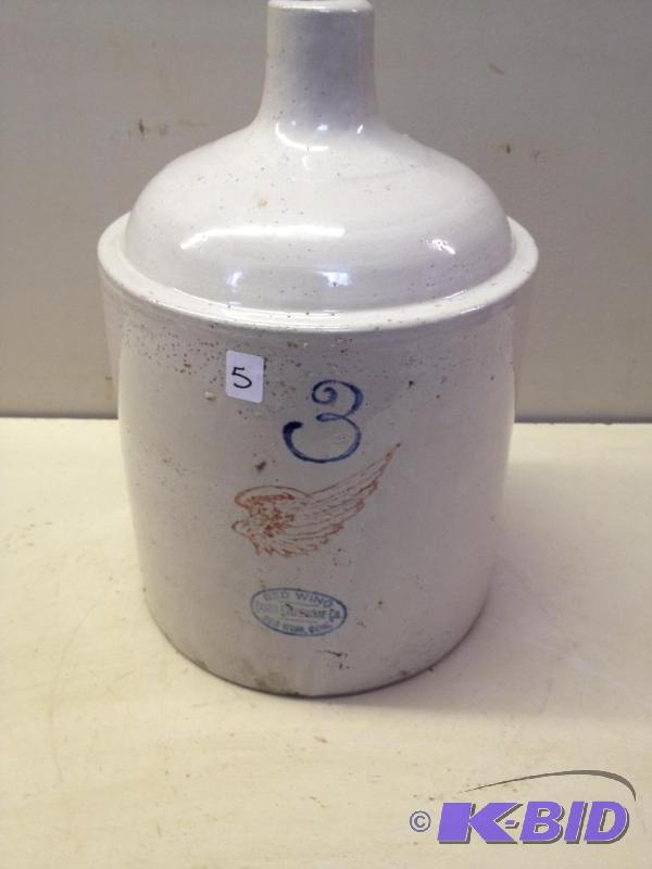 lot 5 image: Red Wing Union Stoneware Co. 3 Gal Shoulder Jug