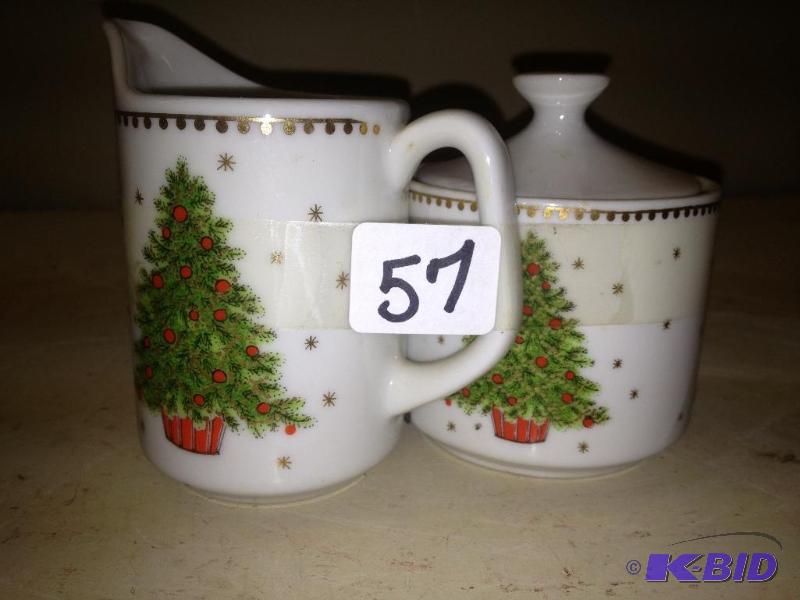 lot 57 image: Vintage Porcelain&nbspCream and Sugar Server...