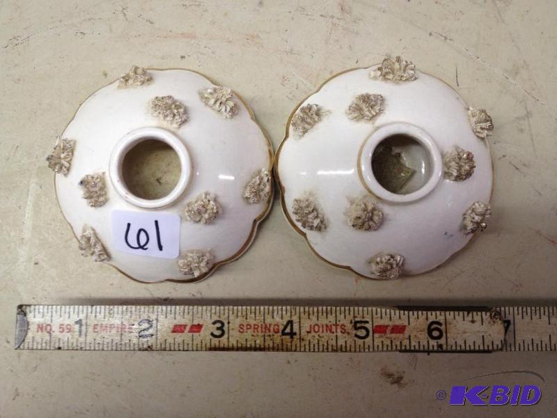 lot 61 image: Vintage Porcelain&nbspCandle Holders ...