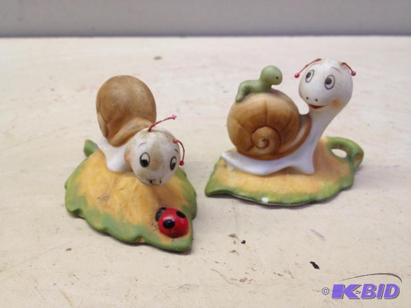 lot 67 image: Pair of Snail Figurines...
