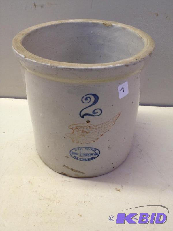 lot 7 image: Red Wing Union Stoneware Co. 2 Gal Crock