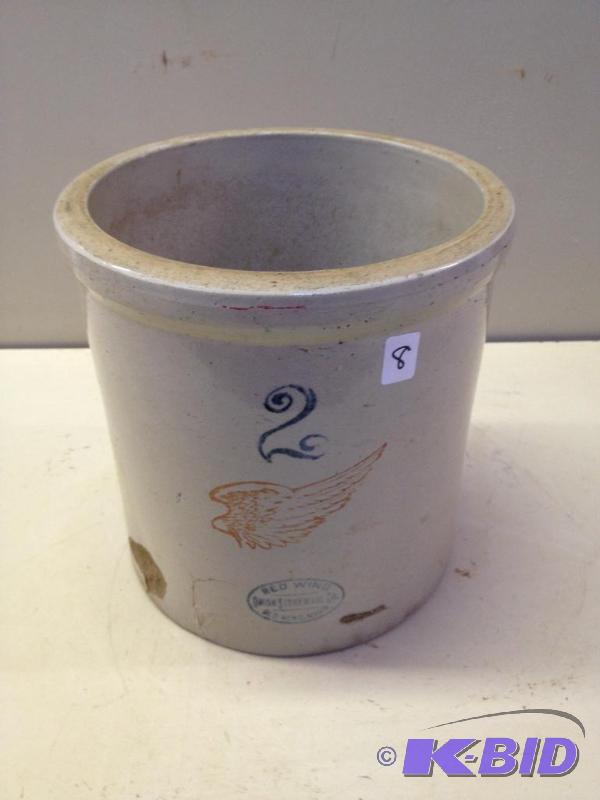 lot 8 image: Red Wing Union Stoneware Co. 2 Gal Crock