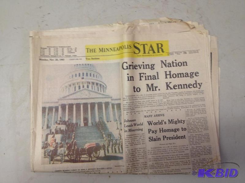 lot 87 image: Kennedy Assassination Newspaper