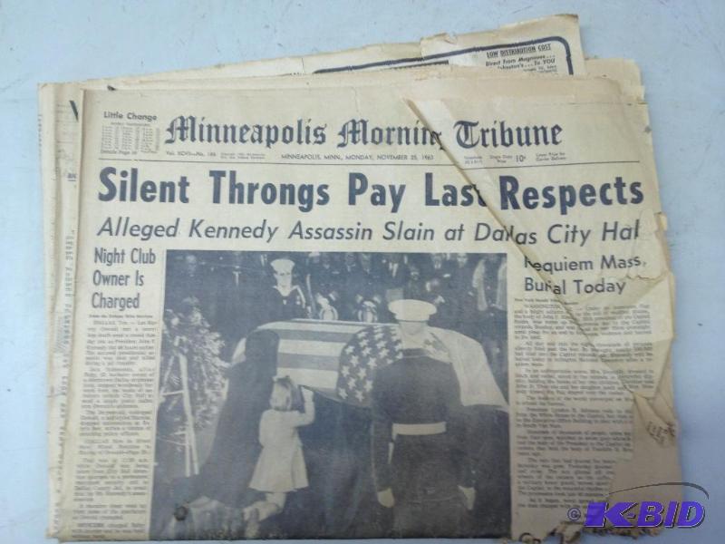 lot 88 image: Kennedy Assassination Newspaper