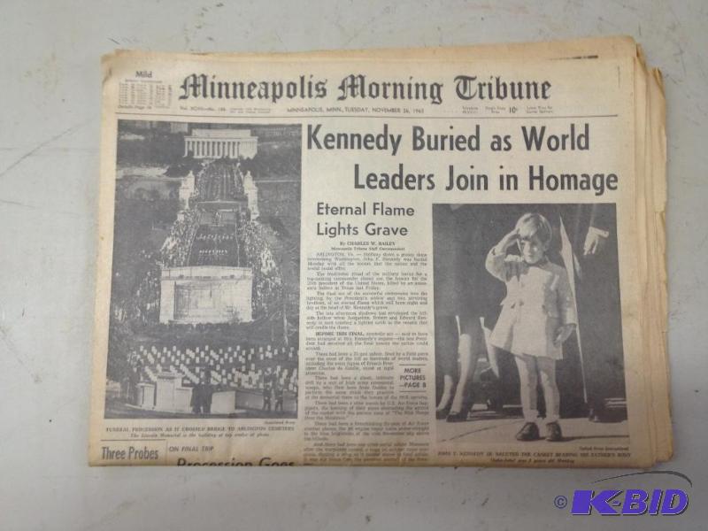 lot 89 image: Kennedy Assassination Newspaper
