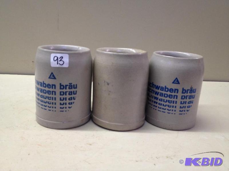 lot 93 image: Stoneware Beer Mugs ...
