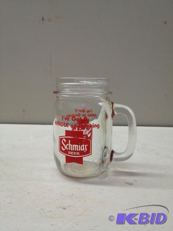 lot 95 image: Vintage Schmidt Beer Glass  Jar ...