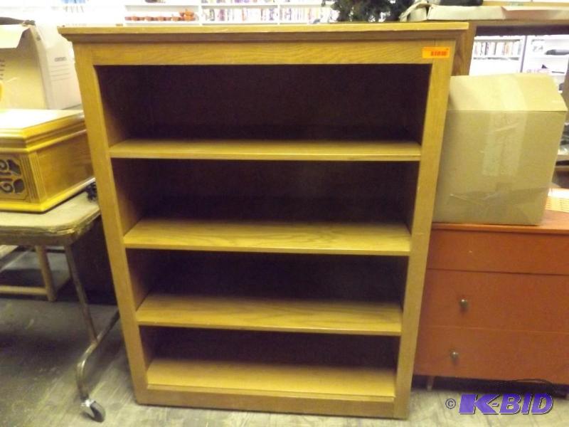 4 shelf wooden bookcase on wheels...