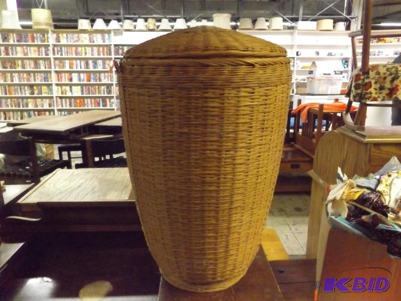 woven basket with woven lid...
