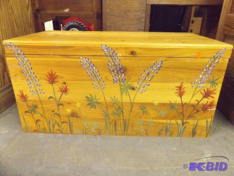 hand painted wooden hinged box...