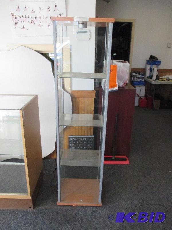 lot 100 image: Tall display case...