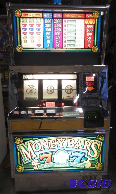lot 1012 image: BALLY S6000 MONEY BARS UPRIGHT REEL SLOT MACHINE
