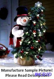 lot 102 image: Light Up Snowman Hugging a Christmas Tree - 1...