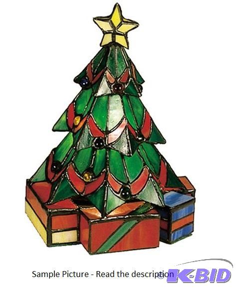 lot 106 image: Stained Glass Christmas Tree with Presents - ...