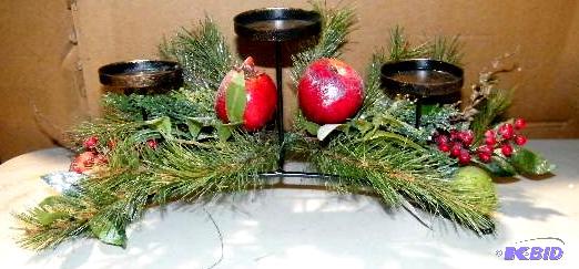 lot 109 image: Apple Candle Centerpiece - Red and green appl...