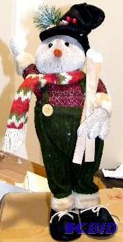 lot 12 image: Christmas Bird with Skis - 7" w x 6"...