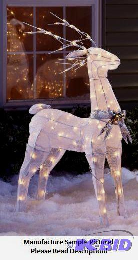 lot 13 image: Lit Buck Impressive Deer Lawn ornaments move ...