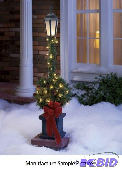 lot 27 image: Prelighted Topiary with Lantern Add some Vict...