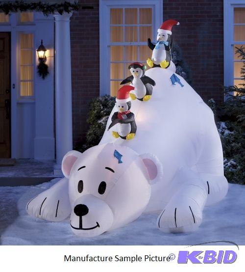 lot 4 image: Inflatable Eight Foot High Polar Bear with Fi...