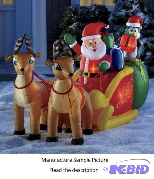 lot 44 image: Inflatable Santa and Sleigh - Make way for Sa...