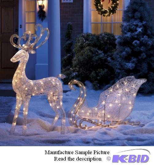 lot 51 image: Animated Glittering Buck and Sleigh - Ready t...