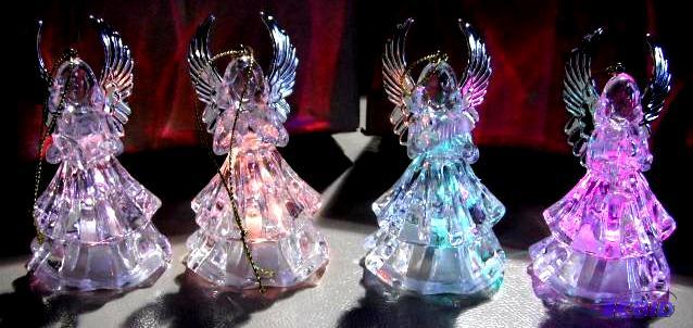 lot 72 image: Set of Four Angel Christmas Ornaments - Harp,...