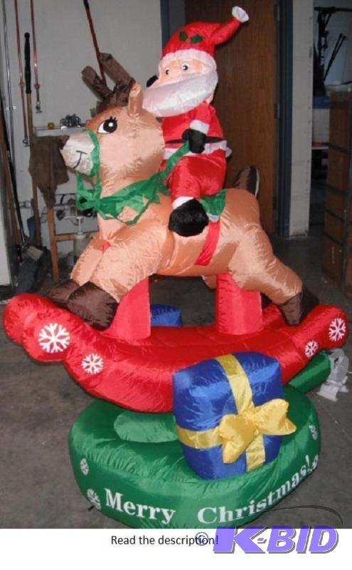 lot 8 image: Inflatable Rocking Santa on Reindeer - 62&quo...