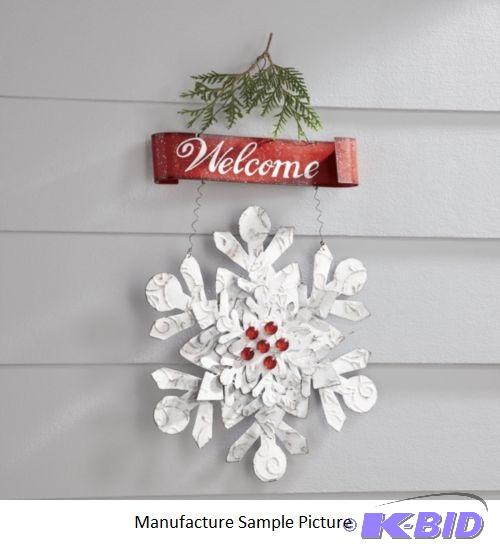 lot 90 image: Christmas Snowflake Welcome Sign -&nbspWith ...