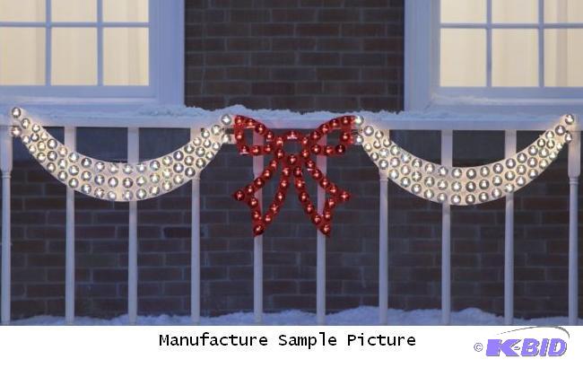 lot 97 image: IndoorOutdoor Swags and Bows Lights - Deck t...