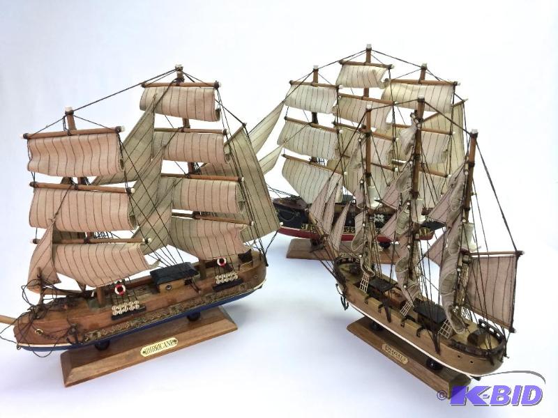 Lot of 3 vintage model ships Stunning
