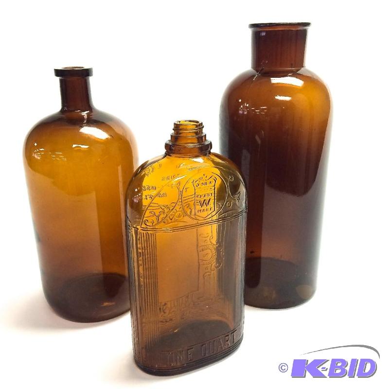 Amber Glass Antique Apothecary Jars very very  Large