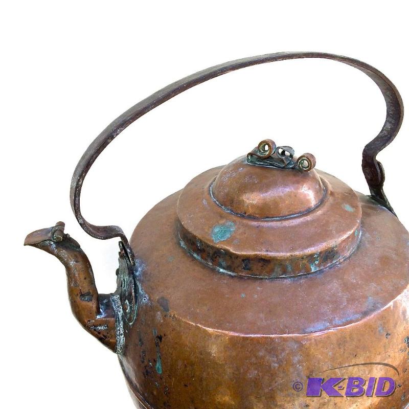 Large Early 19th C. brass water kettle