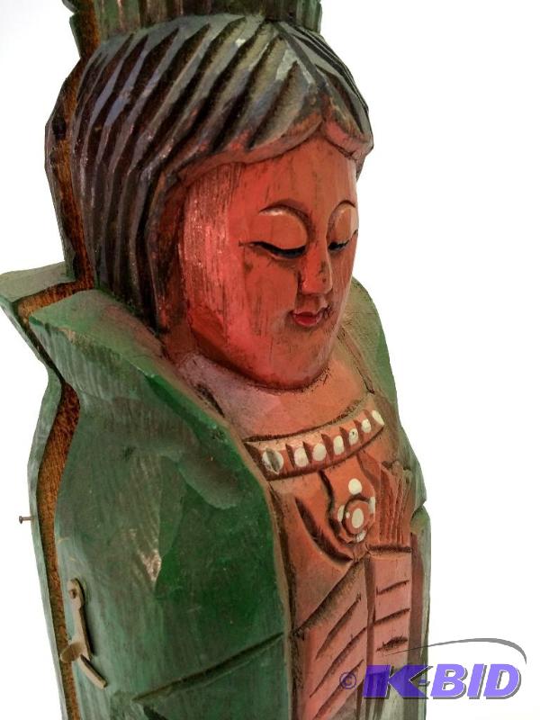Hand Carved Folk Art Wooden Hand Painted Queen Bottle Holder