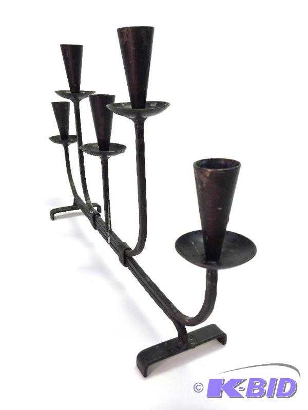 Primitive cast iron candle holders made in Sweden set of 3