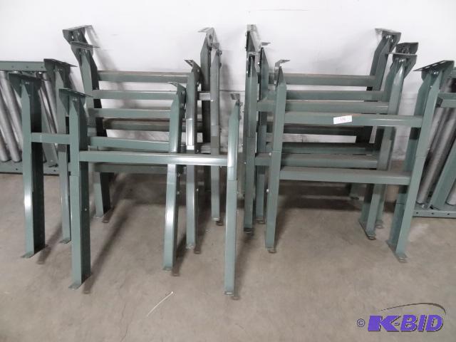 lot 118 image: 9 Conveyor Legs. Adjustable Height...