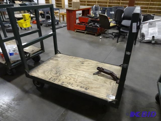lot 123 image: Heavy Duty 4 Wheel Cart with Air Tires. Ball ...