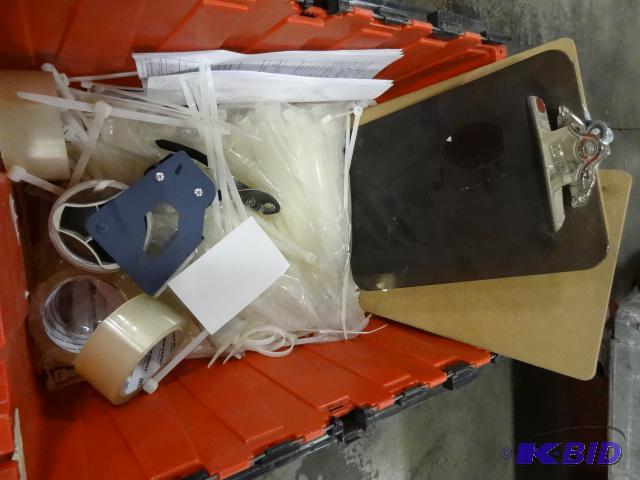 lot 204 image: Packing Tape. Tape Dispenser, Clip Boards, Zi...