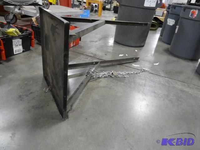 lot 206 image: Metal Wall Mount Shelf used for forklift batt...